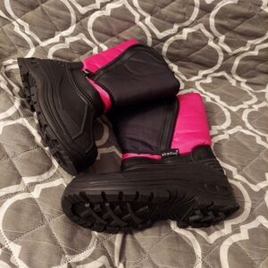 Kids Pink and Black Snow Boots